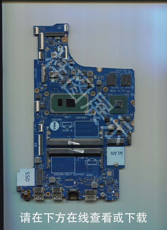 戴尔Inspiron 灵越 5593 版号：LA-J091P Rev:1.0 (A00)-修呗修呗